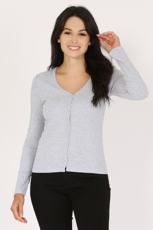 Button Up T-Shirt Cardigan