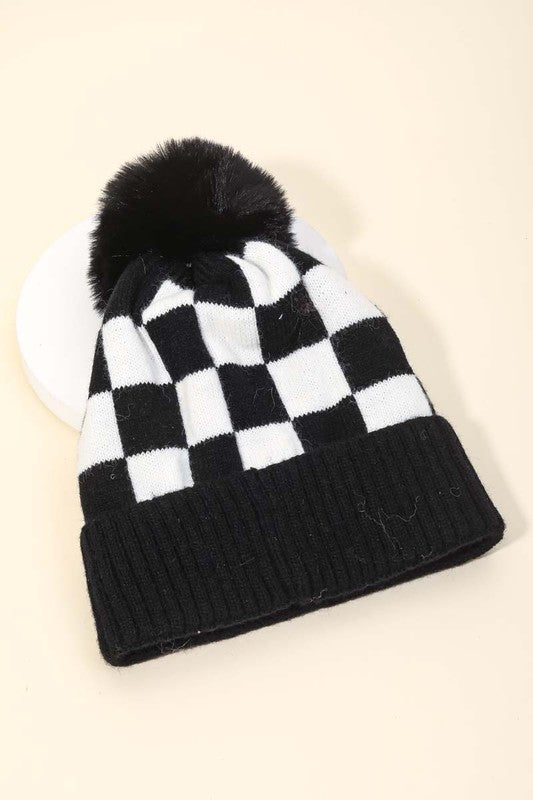 Large Checkered Beanie