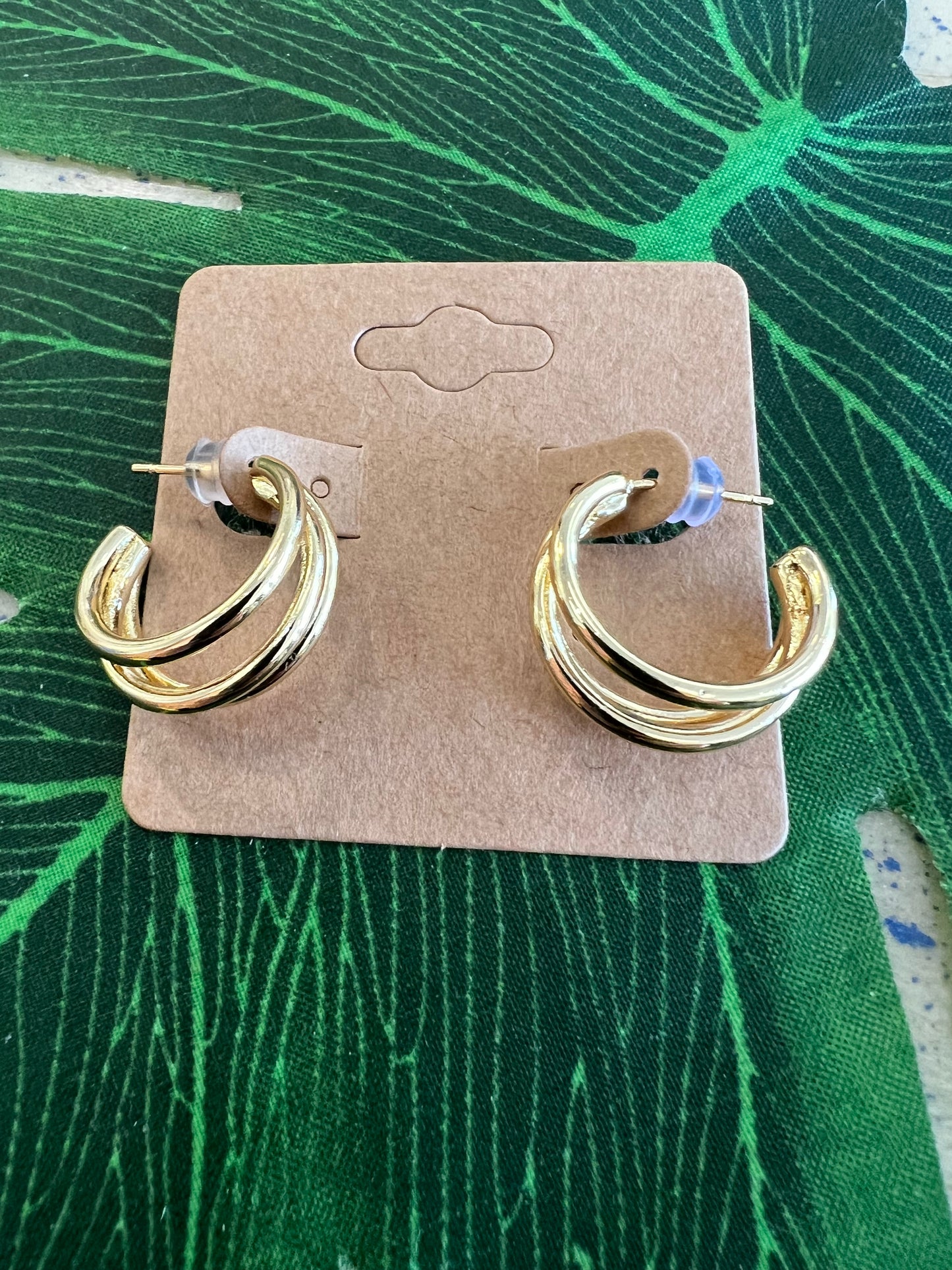 Gold Triple Hoop Earrings