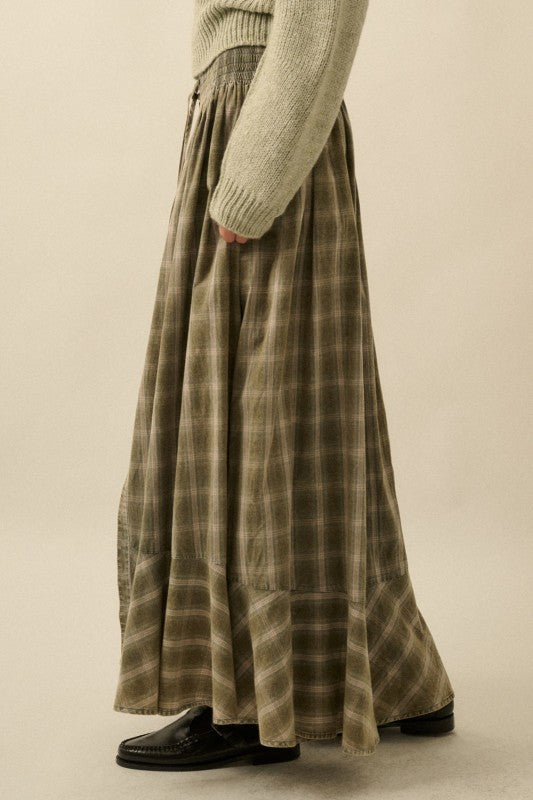 Mabel Plaid Maxi Skirt