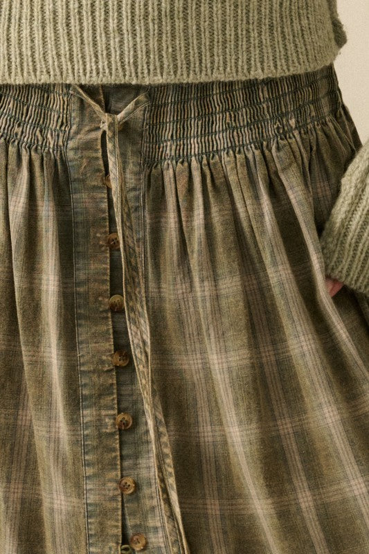 Mabel Plaid Maxi Skirt