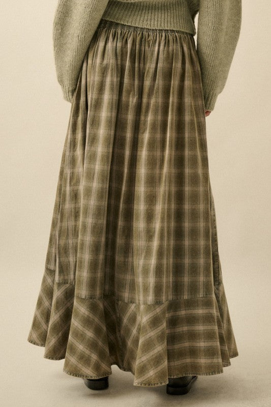 Mabel Plaid Maxi Skirt
