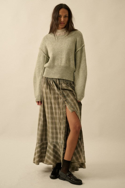 Mabel Plaid Maxi Skirt