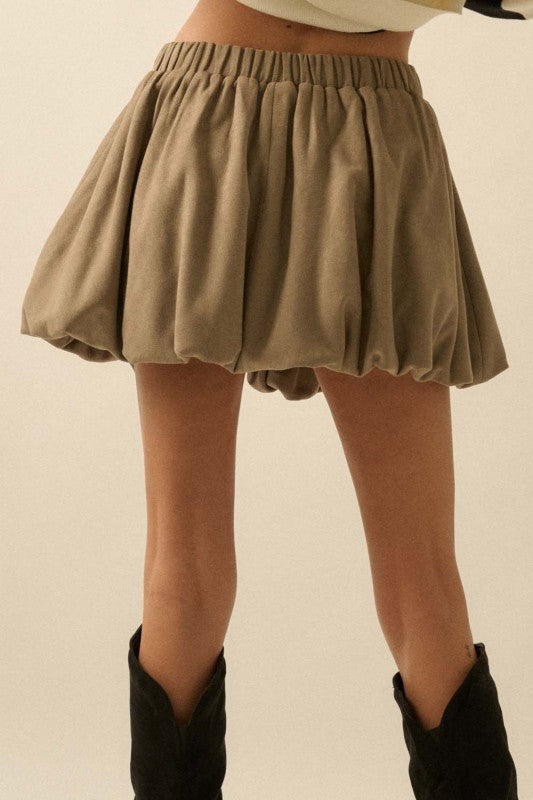 Cindy Faux Suede Bubble Skirt