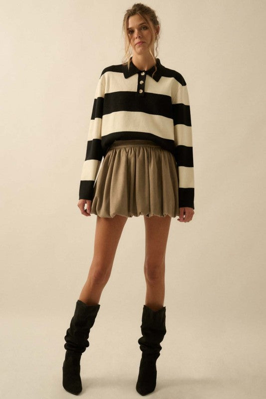 Cindy Faux Suede Bubble Skirt