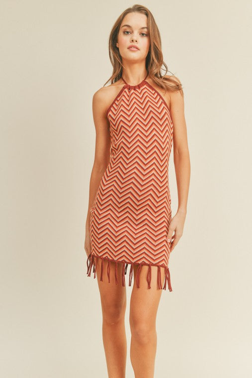 Mylah Fringe Knit Dress