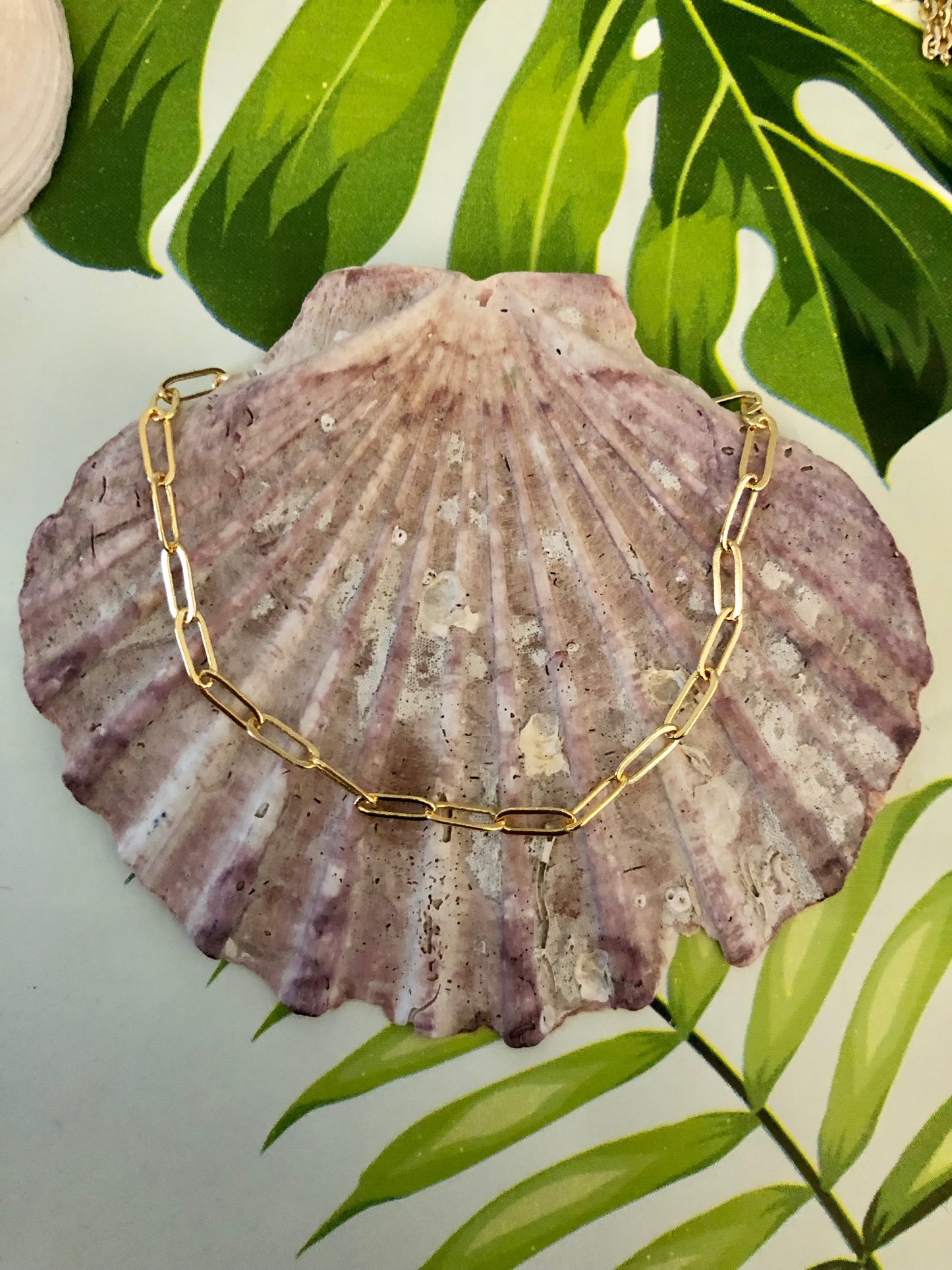 Paper Clip Chain Necklace - Gold filled