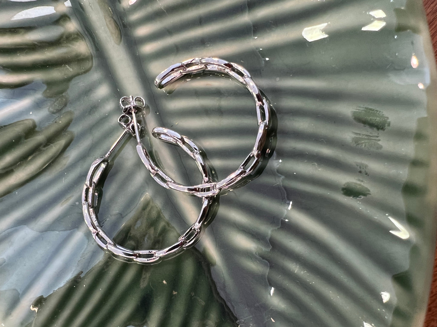 Chain Link Hoops - Gold filled