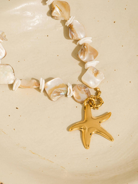 Kailani 18K Gold Non-Tarnish Shell Starfish Necklace