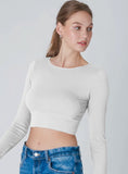 Ribbed Long Sleeve Cropped Top