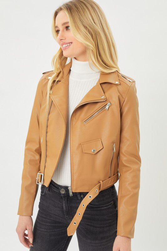 Luna Pleather Moto Jacket