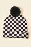 Checkered Pom Beanie