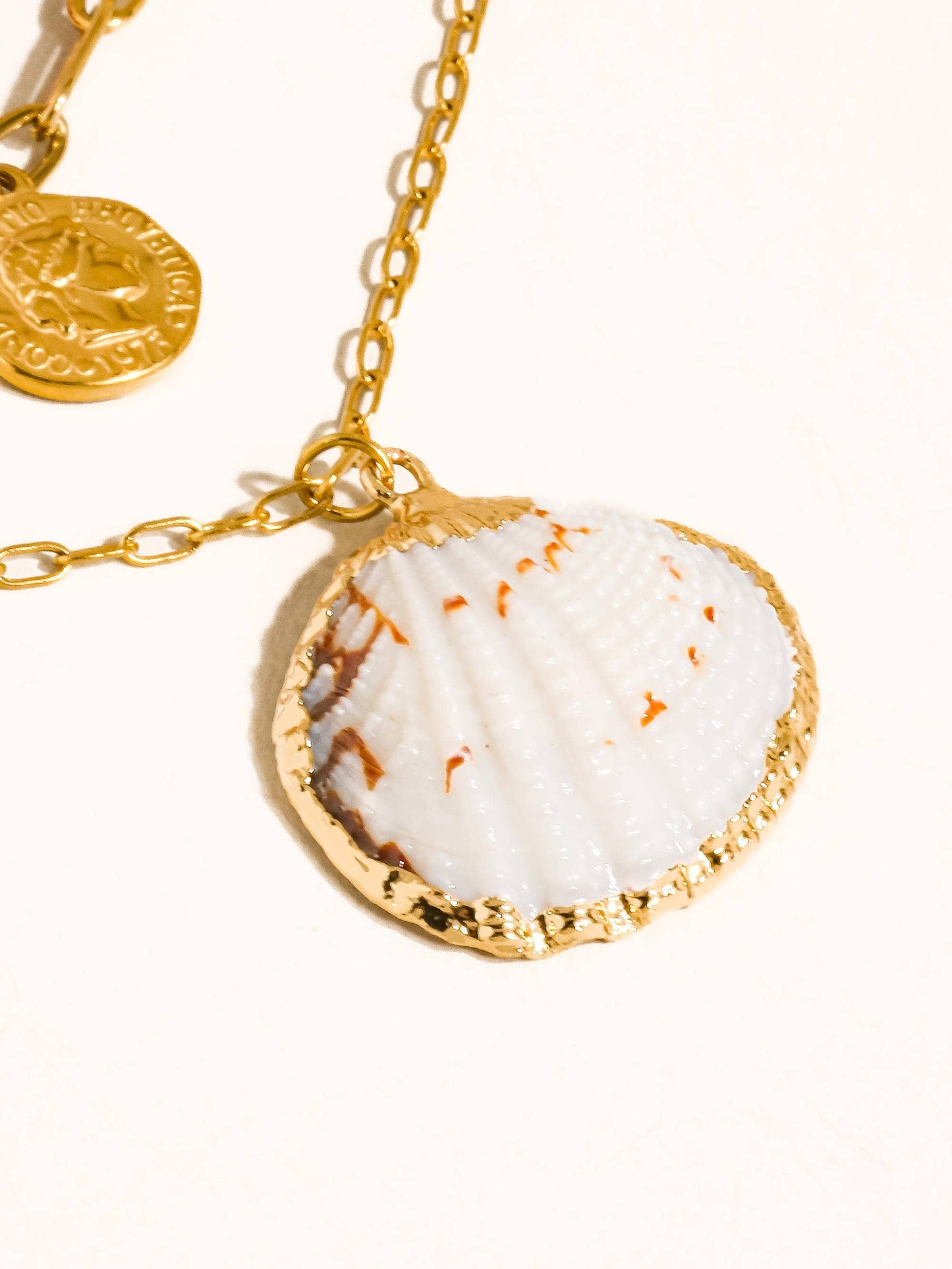 Shellee 18K Gold Non-Tarnish Shell Layered Necklace