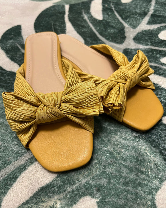 Mustard Bow Sandals