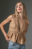 Iris Sleeveless Suede Top