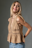Iris Sleeveless Suede Top