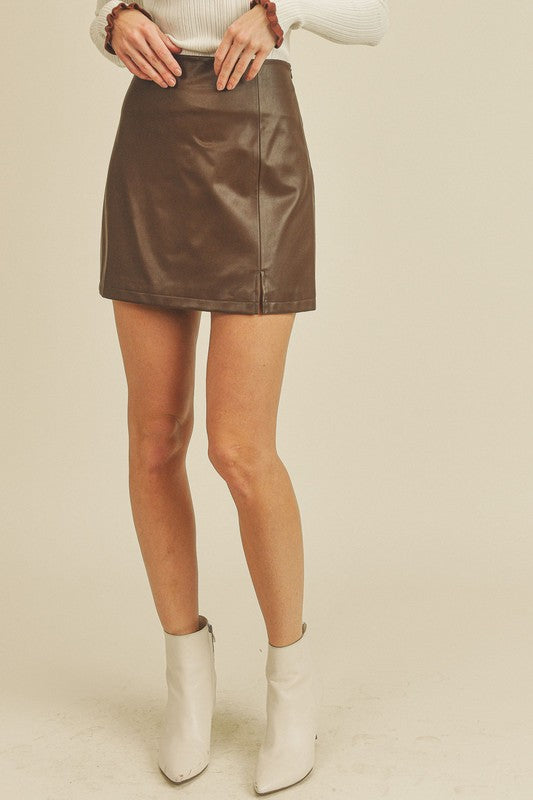 Rita Pleather Mini Skirt