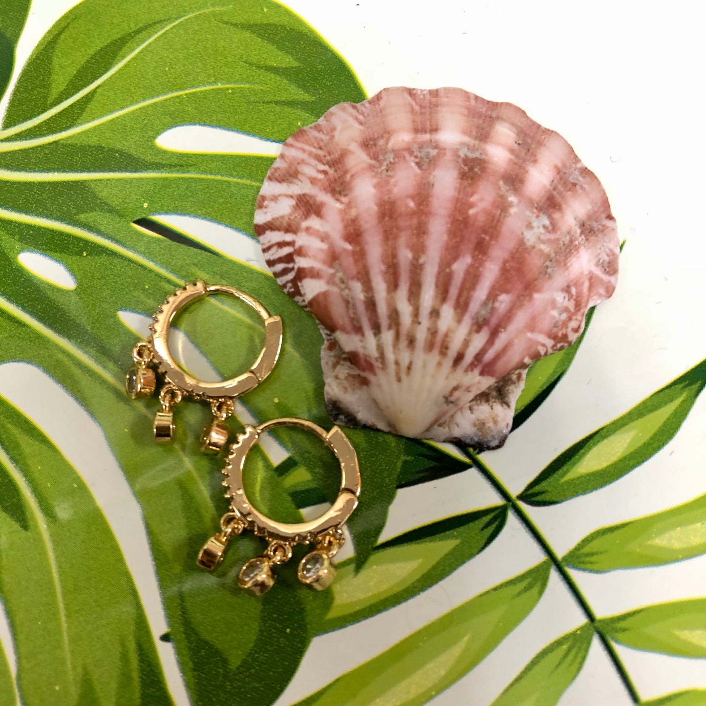 Gold Dangle Huggies