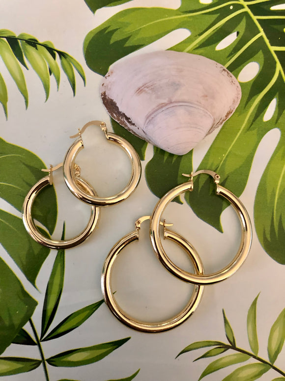 Chunky Gold Hoops - Gold Plated