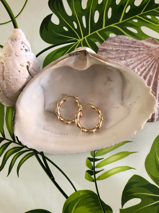 Bamboo Gold Filled Hoops