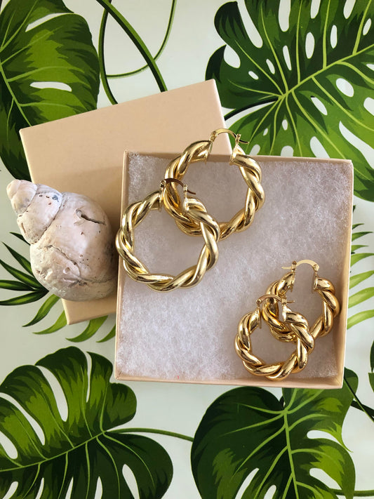 Twisted Gold Filled Hoop Earrings
