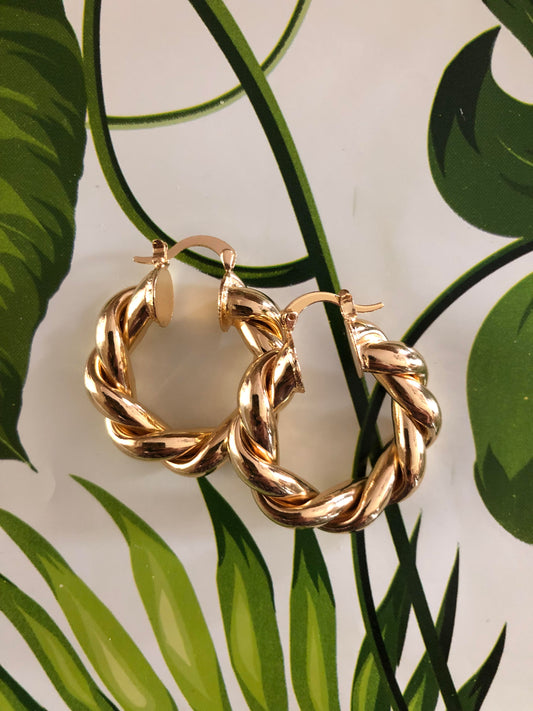 Twisted Gold Filled Hoop Earrings
